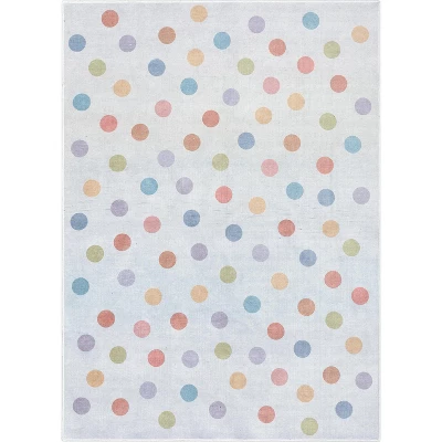 Well Woven Rainbow Polka Dots Apollo Kids Collection Multi Color Area Rug 4 Well Woven Rainbow Polka Dots Apollo Kids Collection Multi Color Area Rug - Image 4