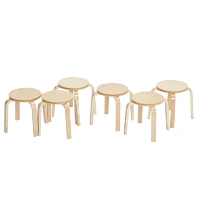 ECR4Kids Bentwood Stacking Stools For Kids, Playroom/Daycare Flexible Seating, 12" Height, 6-Piece 13 ECR4Kids Bentwood Stacking Stools For Kids, Playroom/Daycare Flexible Seating, 12" Height, 6-Piece - Image 13