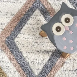 Lillie Abstract Diamond Kids Tassel Area Rug -Children Household Series GUEST adaf99de 6100 4da9 b506 e0c3f45481ee