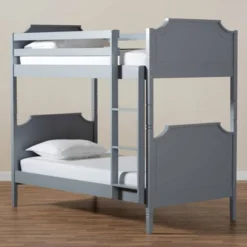 Twin Mariana Wood Bunk Bed Gray - Baxton Studio -Children Household Series GUEST ae5da94e 101e 42ea 9067 b0fbe1e9d497
