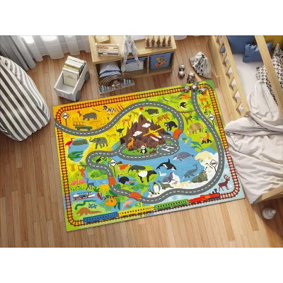 KC CUBS Boy & Girl Kids Animal Safari Car Vehicle Traffic Road Educational Learning & Game Play Nursery Bedroom Classroom Rug Carpet 1 KC CUBS Boy & Girl Kids Animal Safari Car Vehicle Traffic Road Educational Learning & Game Play Nursery Bedroom Classroom Rug Carpet
