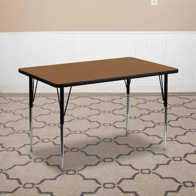 Flash Furniture 30''W X 48''L Rectangular Thermal Laminate Activity Table - Standard Height Adjustable Legs 1 Flash Furniture 30''W X 48''L Rectangular Thermal Laminate Activity Table - Standard Height Adjustable Legs