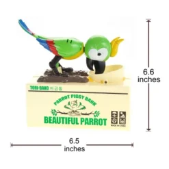 Insten Parrot Piggy Bank Robotic Coin Munching Toy Money Box, Green, 6.6x6.5 Inches 11 Insten Parrot Piggy Bank Robotic Coin Munching Toy Money Box, Green, 6.6x6.5 Inches -Children Household Series GUEST b106c517 0206 47e0 b1ce 0d1b2741c5fb