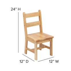 Emma And Oliver Kids 3 Piece Solid Hardwood Table And Chair Set For Playroom, Kitchen -Children Household Series GUEST b15a5be2 77cc 4c7c 86d9 94d8e6156709