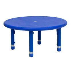 Flash Furniture 33" Round Plastic Height Adjustable Activity Table -Children Household Series GUEST b1dd6dd3 4bcf 43ae acee 5a4eb3531530