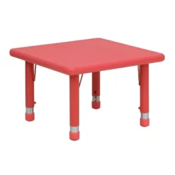 Flash Furniture 24" Square Plastic Height Adjustable Activity Table -Children Household Series GUEST b21074ac b323 40e1 8336 f944973aa713