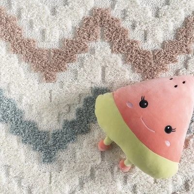 Sage Wavy Stripes Kids Tassel Area Rug 5 Sage Wavy Stripes Kids Tassel Area Rug - Image 5