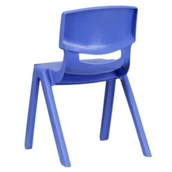 Flash Furniture 4 Pack Blue Plastic Stackable School Chair With 13.25'' Seat Height -Children Household Series GUEST b260c6a4 0567 4c10 b645 25abc1eae9a8