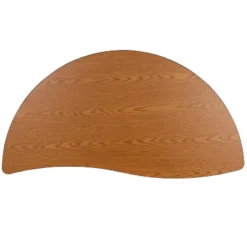 Emma And Oliver 60" Half Circle Wave Flexible Collaborative Oak Kids Adjustable Height Activity Table -Children Household Series GUEST b40f9678 85bb 4d01 9437 826b8c76ee80