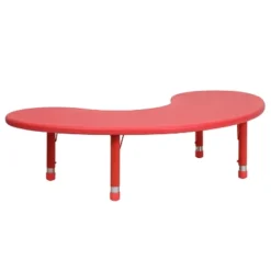 Flash Furniture 35"W X 65"L Half-Moon Plastic Height Adjustable Activity Table -Children Household Series GUEST b48d930c 2e4e 4700 99dd 5e2ac6445a42 1