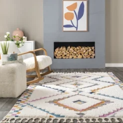 NuLOOM Lilou Moroccan Kids Tassel Area Rug -Children Household Series GUEST b4c4ddd6 e1c8 4501 87c8 2e0bbfe39a17