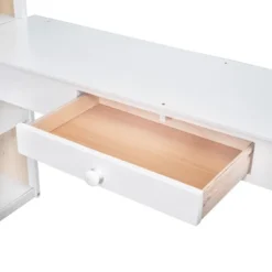 Loft Bed With Ladder, Shelves, And Desk - ModernLuxe -Children Household Series GUEST b5e72a8e 9429 4e09 a09a 6a96aefe5fba