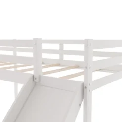 L-Shaped Twin Size Loft Bed With Ladder And Slide - ModernLuxe -Children Household Series GUEST b6bc6937 9f1d 4468 a751 4a7b4727510b