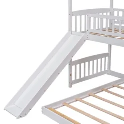 Twin Over Twin Bunk Bed, House Bed With Slide And Ladder-ModernLuxe -Children Household Series GUEST b82eb2f2 eb4c 4326 9a7e c3a0d5e30c54