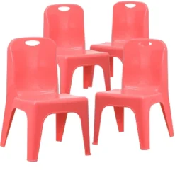 Flash Furniture 4 Pack Plastic Stackable School Chair With Carrying Handle And 11'' Seat Height -Children Household Series GUEST b9148e9f 4034 4729 bfac 0f04827aa704 1