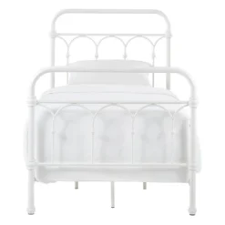 Twin Caledonia Metal Bed Antique White - Inspire Q -Children Household Series GUEST bcc4a1ed ca5c 4c91 8d42 c6e45369a5d0