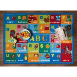 World Rug Gallery Kids Educational Learning Alphabet Symbols Non Slip Area Rug -Children Household Series GUEST beb2721f 67d4 44d8 b876 f1538753c5af