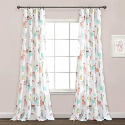 52"x84" Make A Wish Southwest Llama Cactus Window Curtain Panels Set - Lush Décor 6 52"x84" Make A Wish Southwest Llama Cactus Window Curtain Panels Set - Lush Décor - Image 6