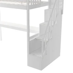 Twin Size Loft Bed With Staircase And Built-in Desk - ModernLuxe -Children Household Series GUEST bfea472b 36fb 4f0f 80c7 794b0ab0d7ee