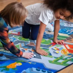 KC CUBS | Justice League Boy & Girl Kids Metropolis City Road Car Vehicle Traffic Educational Learning & Game Nursery Classroom Rug -Children Household Series GUEST c2c95378 ffdd 42b2 bcf5 df36fae6262c