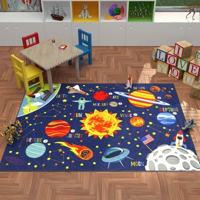 KC CUBS Boy & Girl Kids Outer Space Solar System Planets Educational Learning & Game Play Area Nursery Bedroom Classroom Rug Carpet 2 KC CUBS Boy & Girl Kids Outer Space Solar System Planets Educational Learning & Game Play Area Nursery Bedroom Classroom Rug Carpet - Image 2