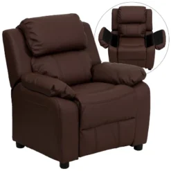 Emma And Oliver Deluxe Padded Contemporary Kids Recliner With Storage Arms 34 Emma And Oliver Deluxe Padded Contemporary Kids Recliner With Storage Arms -Children Household Series GUEST c3c889eb c115 438b a039 353c60c56b22