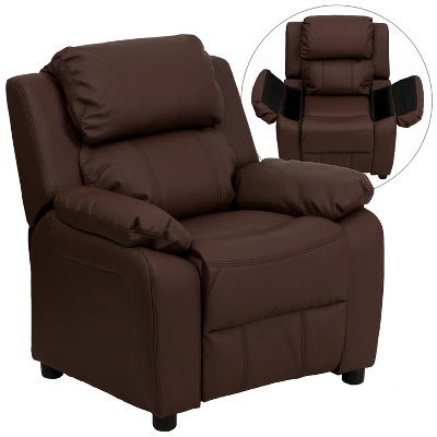 Emma And Oliver Deluxe Padded Contemporary Kids Recliner With Storage Arms 15 Emma And Oliver Deluxe Padded Contemporary Kids Recliner With Storage Arms - Image 15
