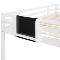 Twin Size Loft Wood Bed With Slide, Stair And Chalkboard - ModernLuxe -Children Household Series GUEST c492ceab ef15 4be1 bf5b d2dc7c0fd2ea