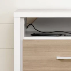 Munich 2 Drawer Nightstand - White/Soft Elm - South Shore -Children Household Series GUEST c5b22852 0d9a 4312 afe0 1c2cc834a6b1