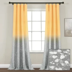 52"x84" Set Of 2 Glitter Ombre Metallic Print Window Curtain Panels - Lush Décor -Children Household Series GUEST c6b9d338 3677 4ad0 a033 a74bd7d61740