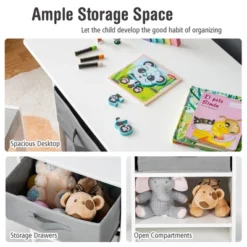 Babyjoy Kids Art Play Wood Table And 2 Chairs Set W/ Storage Baskets Puzzle 14 Babyjoy Kids Art Play Wood Table And 2 Chairs Set W/ Storage Baskets Puzzle -Children Household Series GUEST c72c06c3 5f8e 4634 a161 e0706db17340