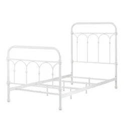 Twin Caledonia Metal Bed Antique White - Inspire Q -Children Household Series GUEST c757a6c0 9ca8 4a18 ba88 c8b95bee6191