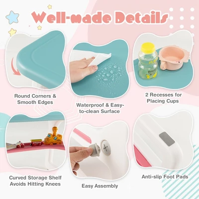 Costway 3-Piece Kids Table And Chair Set Toddler Activity Study Desk With Building Blocks 6 Costway 3-Piece Kids Table And Chair Set Toddler Activity Study Desk With Building Blocks - Image 6