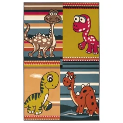 Dinoventure Dinosaurs Non-Slip Kids Playroom Decor Washable Indoor Area Rug By Blue Nile Mills -Children Household Series GUEST c8b86917 850a 4fea 919b 194464cca5b0