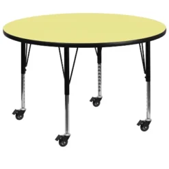 Flash Furniture Mobile 48'' Round Thermal Laminate Activity Table - Height Adjustable Short Legs -Children Household Series GUEST c93172bb 6c0e 483c 83b1 639aabc6fc88