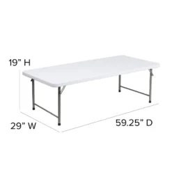 Flash Furniture 4.93-Foot Kid's Granite White Plastic Folding Table -Children Household Series GUEST ca401930 3ca2 43e4 a6f4 88afb68478bb 1