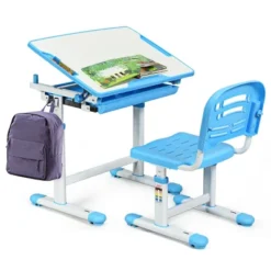 Costway Height Adjustable Children's Desk Chair Set Multifunctional Study Drawing -Children Household Series GUEST cc5ef6b1 3427 4d6e b3a1 28a3a111bc56