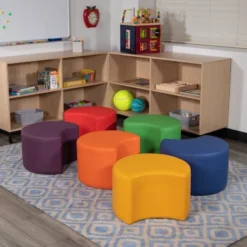 Flash Furniture Soft Seating Flexible Moon For Classrooms And Daycares - 12" Seat Height -Children Household Series GUEST ce82c09e 4838 4f33 b26e 5035b19f4dd6