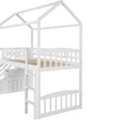Twin Size House Shape Loft Bed With Two Drawers And Slide - ModernLuxe -Children Household Series GUEST cf39ac75 9a91 474e b02e a2a93037e70f