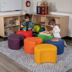 Flash Furniture Soft Seating Flexible Moon For Classrooms And Daycares - 12" Seat Height -Children Household Series GUEST cf7d3ee1 a3c2 4abb 8d9e 80806d981e5e