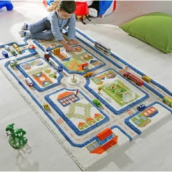 39"x59" Traffic Blue 3D Play Rug - IVI 15 39"x59" Traffic Blue 3D Play Rug - IVI -Children Household Series GUEST cfed1963 eb6e 49f9 ac27 b801cb5920ee