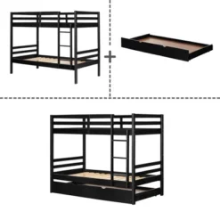 Fakto Bunk Beds With Trundle Matte Black - South Shore 18 Fakto Bunk Beds With Trundle Matte Black - South Shore -Children Household Series GUEST d28ffce3 763e 4f90 af9f dad293e34f4e