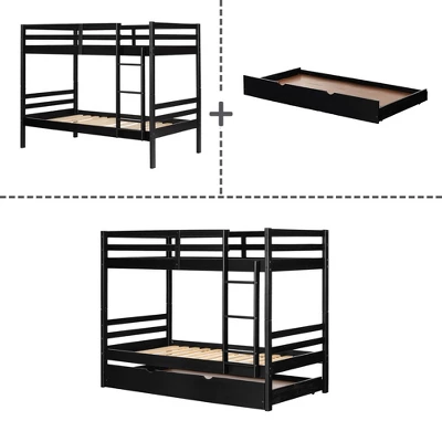 Fakto Bunk Beds With Trundle Matte Black - South Shore 7 Fakto Bunk Beds With Trundle Matte Black - South Shore - Image 7