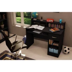 Axess Desk With Keyboard Tray Pure Black - South Shore