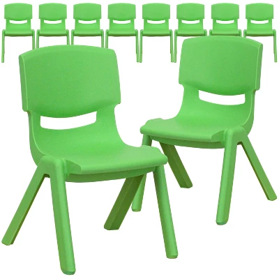 Emma And Oliver 10 Pack Plastic Stackable School Chair With 10.5" Seat Height 11 Emma And Oliver 10 Pack Plastic Stackable School Chair With 10.5" Seat Height - Image 11