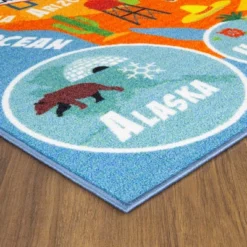 KC CUBS Boy & Girl Kids USA United States Map Educational Learning & Fun Game Play Area Non Slip Nursery Bedroom Classroom Rug Carpet -Children Household Series GUEST d2eb1009 d28a 4be6 a58a 0d873b8ff012