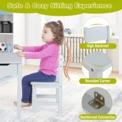 Costway Toddler Craft Table & Chair Set Kids Art Crafts Table WithPaper Roll Holder Grey/White 17 Costway Toddler Craft Table & Chair Set Kids Art Crafts Table WithPaper Roll Holder Grey/White -Children Household Series GUEST d34072b1 525b 40c6 b182 ae63c3be2382