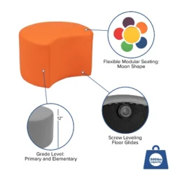 Flash Furniture Soft Seating Flexible Moon For Classrooms And Daycares - 12" Seat Height -Children Household Series GUEST d371b797 23ad 438b 923e 0f5b37259acb