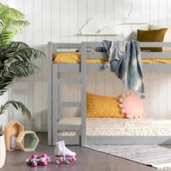 Twin Over Twin Wood Detachable Slat Bunk Bed - Saracina Home -Children Household Series GUEST d57ff509 622c 4de9 83a6 1635b17977f8