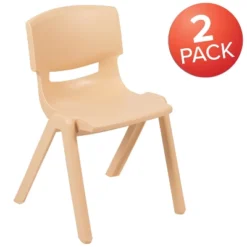 Emma And Oliver 2 Pack Plastic Stack School Chair With 13.25"H Seat, K-2 School Chair -Children Household Series GUEST d5fbe023 b9d9 4b6e a83e 8ac3913d875a